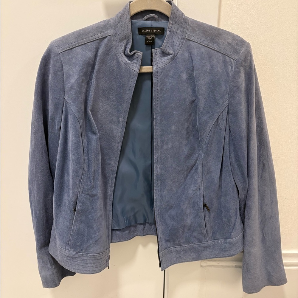Blue suede jacket